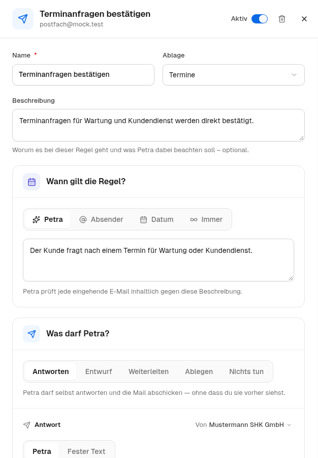 Eine Regel bearbeiten