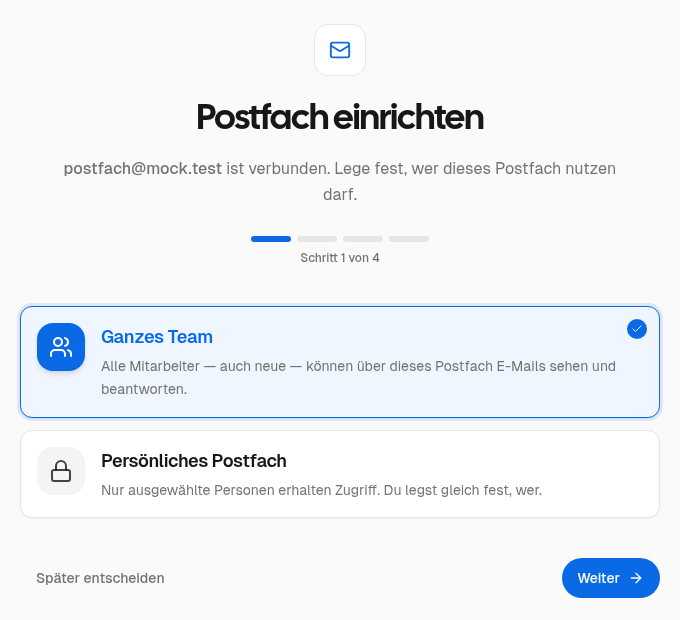 Schritt 1: Postfach einrichten