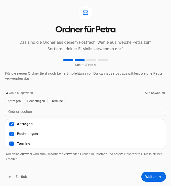 Schritt 2: Ordner für Petra